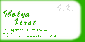 ibolya kirst business card